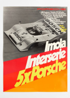 PORSCHE 917-10: A large laminated 1973 Porsche poster celebrating the Porsche 917-10 victory at the Imola Interserie, 1.01m high, 76cm wide