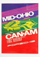 PORSCHE 917/10: A large laminated 1972 dated Porsche poster celebrating the Porsche 917-10 victory at the 1972 Mid-Ohio Can-Am race, 1.01m high, 76.5cm wide