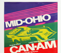 PORSCHE 917/10: A large laminated 1972 dated Porsche poster celebrating the Porsche 917-10 victory at the 1972 Mid-Ohio Can-Am race, 1.01m high, 76.5cm wide - 2