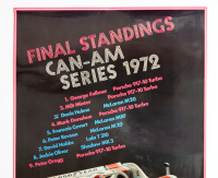 PORSCHE 917/10: A large laminated 1972 dated Porsche poster celebrating the Porsche 917-10 final standings for the 1972 Can-Am Series, 1.01m high, 76cm wide - 2