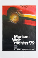 PORSCHE POSTER: A large 1979 dated Porsche poster celebrating the 1979 marque world championship, 76cm high, 1.01m wide
