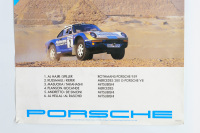 PORSCHE 959: A large 1985 dated Porsche poster celebrating the Porsche 959 victory at the 1985 Pharaonen Rallye event, 76cm high, 1.01m wide - 3