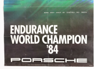 PORSCHE 956: A large 1984 dated Porsche poster celebrating the Porsche 956 victory in the 1984 World Sportscar Championship, 76cm high, 1.01m wide - 3