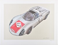PORSCHE: A large folio, "PORSCHE KONSTRUKTION" circa 1970, containing 29 colour plates on heavy weight art stock - 10