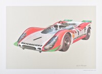 PORSCHE: A large folio, "PORSCHE KONSTRUKTION" circa 1970, containing 29 colour plates on heavy weight art stock - 12