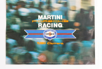 MARTINI PORSCHE: A large circa 1974 laminated Martini Porsche Racing poster featuring portraits of Herbert Muller & Gijs van Lennep and photo of Carrera RSR, 99cm high, 69cm wide - 3