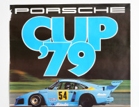 935 TURBO: A large 1979 dated Porsche poster celebrating the victory of the Porsche 935 Turbo in the 1979 Porsche Cup, 1.01m high, 76cm wide - 2