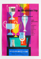 PORSCHE POSTER: A 1960 dated Porsche poster celebrating the 1959 International Porsche victories '1959 - Uber 1000 Internationale Erfolge', 84cm high, 59cm wide