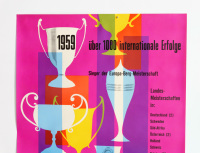 PORSCHE POSTER: A 1960 dated Porsche poster celebrating the 1959 International Porsche victories '1959 - Uber 1000 Internationale Erfolge', 84cm high, 59cm wide - 2