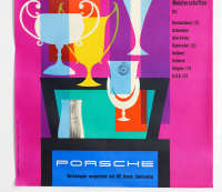 PORSCHE POSTER: A 1960 dated Porsche poster celebrating the 1959 International Porsche victories '1959 - Uber 1000 Internationale Erfolge', 84cm high, 59cm wide - 3