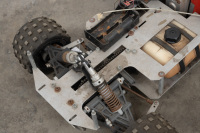 RADIO CONTROLLED: A large radio controlled model car with removable fibreglass body, in Shell Oil livery, has motor, suspension etc, 90cm long, 55cm wide - 4