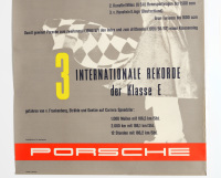 CARRERA SPEEDSTER: A circa 1957 Porsche Poster celebrating the Porsche results at the Sebring 12 hour race in Florida, 84cm high, 59cm wide - 3