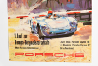 PORSCHE 718: A circa 1958 Porsche Poster celebrating the second placing of the Porsche 718 at the 42nd Targa Florio, 84cm high, 59cm wide - 3