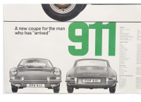PORSCHE 911: A large 1964 dated Porsche poster promoting the new Porsche 911 with multi angle illustrations & technical specifications listed, 84cm high, 1.19m wide - 2