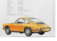 PORSCHE 911: A large 1964 dated Porsche poster promoting the new Porsche 911 with multi angle illustrations & technical specifications listed, 84cm high, 1.19m wide - 3