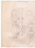 PORSCHE ENGINE: A large laminated 1969 dated, 1:1 scale blueprint diagram of Porsche engine cross-section, with number noted to lower left '912.100.011.00', 84cm high, 1.19m wide - 2