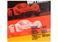 PORSCHE 908: A very large 1968 dated Porsche Poster celebrating the Porsche 1-2 finish at the 1965 Nurburgring 1000km race in the Porsche 908 & 907, 1.19m high, 84cm wide - 3