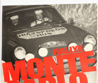 PORSCHE 911T: A very large 1970 dated Porsche poster celebrating the Porsche 911T & Porsche 911S victories at the 1968/69/70 Monte Carlo Rallye events, 1.18m high, 84.5cm wide - 2