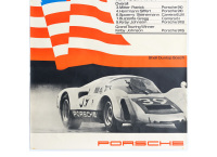PORSCHE 910: A very large 1967 dated Porsche poster celebrating the Porsche 910 victory at the 1967 Daytona 24 Hour race & Sebring 12 Hour race, 1.18m high, 84cm wide - 3