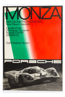 PORSCHE-GULF 917: A very large 1970 dated Porsche poster celebrating the Porsche-Gulf 917 victory at the 1970 Monza 1000km race, 1.18m high, 84cm wide