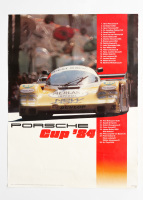 PORSCHE 956B: A large 1984 dated Porsche Poster celebrating Henri Pescarolo winning the 1984 Porsche Cup in his New-Man Joest Racing Team Porsche 956B, 1.01m high, 76cm wide