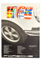 PORSCHE POSTER: A large original 1969 printed Porsche poster promoting the Porsche worldwide achievements for the year 1968, 118cm high, 84cm wide