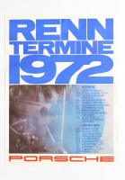 PORSCHE 1972: A large 1972 dated Porsche poster promoting the 1972 Race calendar for the Interserie & Can-Am competitions, 1.01m high, 76cm wide