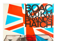 PORSCHE-GULF 917: A very large 1970 dated Porsche poster celebrating the Porsche-Gulf 917 victory at the 1970 1000km of Brands Hatch race, 1.18m high, 84cm wide - 2