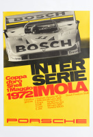PORSCHE 917/10: A large 1972 dated Porsche poster celebrating the Porsche 917/10 victory at the 1972 Interserie race at Imola, 1.01m high, 76cm wide