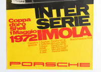 PORSCHE 917/10: A large 1972 dated Porsche poster celebrating the Porsche 917/10 victory at the 1972 Interserie race at Imola, 1.01m high, 76cm wide - 3