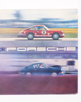 PORSCHE POSTER: A large original 1969 printed Porsche poster 'Reliability on the Race Track - Safety on the Street' with two Porsche 911 photos, one in race mode and one in road mode, 84cm high, 118cm wide - 3
