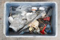 AUTOJUMBLE: A group of assorted small Porsche 911 parts, includes such things as fuel cap, sway bar brackets, NOS bushings & NOS brake pedal
