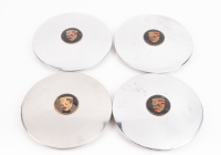 HUBCAPS: A set of four original chrome with crest badge Porsche 356 hubcaps, also suits Porsche 911 steel wheel
