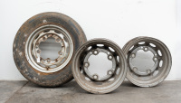 WHEELS: Three steel wheels 4.5IN x 15IN to suit 1958-63 Porsche 356