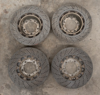 BRAKE DISC: A set of four genuine Porsche GT3 / Turbo (996 S2) ceramic brake discs, limited use - 4