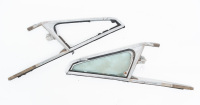 WINDOW FRAMES: A pair of quarter window frames, one with glass, to suit Porsche 911 Targa (1967-74)
