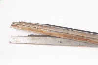 DOOR TRIMS: A pair of chrome exterior door trims to hold weather strip - 2