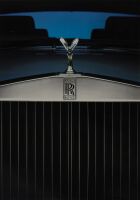 ROLLS-ROYCE: A Rolls-Royce poster, featuring a close up of a Rolls-Royce grille & flying lady mascot on glossy paper stock, 84cm high, 59cm wide