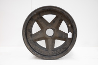 RACING WHEEL: A five spoke magnesium racing wheel, 42cm diameter, 25cm width