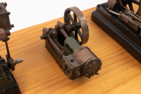 STUART MODELS: A Stuart Models four steam engine display piece, includes a D10, H 10, S 50 & V 10 engines fixed to timber board with nameplates - 3