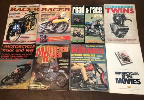 MAGAZINE: Two issues Classic Racer, One issue Road & Race, One issue Some Great British Twins, One issues Motorcycle Track and Test, One issue Motorcycle Review, One issue Cycle Mechanics, One issue Motorcycles at the Movies Magazines