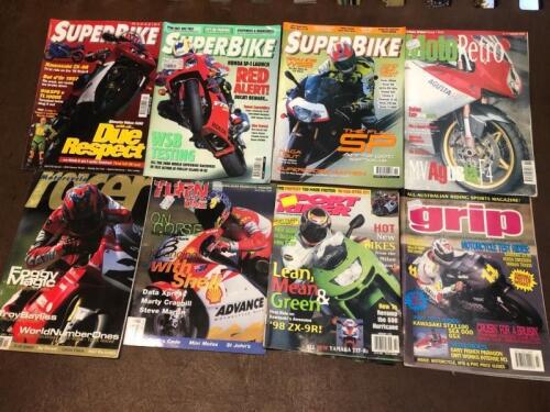 MAGAZINE: Three issues SuperBike, One issue MotoRetro, One issue Motorcycle Racer, One issue Turn One, One issue, Sport Rider, One issue Grip Magazines