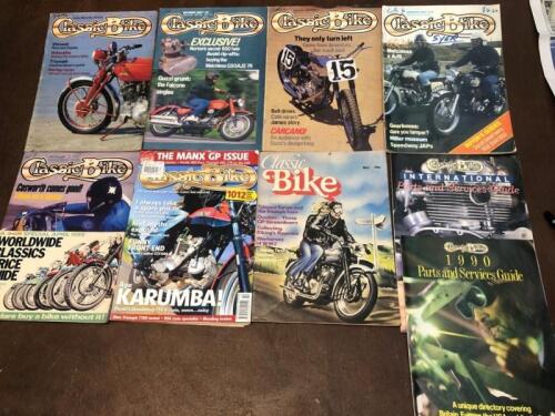 MAGAZINE: Seven issues Classic Bike, One issue Classic Bike International Parts and Services Guide, One issue Classic Bike 1990 Parts and Services Guide magazines