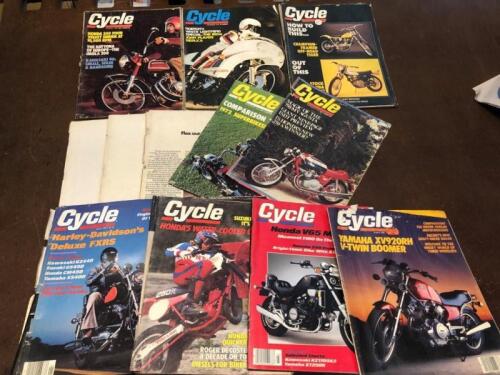MAGAZINES: 12 issues of 'Cycle' Magazine, some damaged without cover