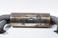 REAR MUFFLER: A Porsche 911 rear muffler circa 1965-1989, 'two in two out', with two retaining straps - 2