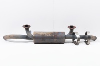 REAR MUFFLER: A Porsche 911 rear muffler circa 1965-1989, 'two in two out', with two retaining straps - 6