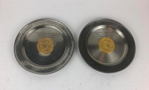 RACING: Two original Targa Tasmania 'Finishing Plates' Pewter