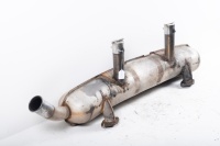 REAR MUFFLER: A modified two in three out rear muffler possibly to suit 911 G Series (1974-89) - 2