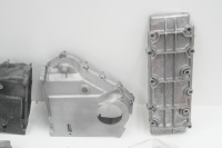 ENGINE PARTS: A group of assorted Porsche 911 circa 1969 engine parts, includes rocker covers, cam boxes and cam chain covers - 5