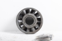 FAN PARTS: A box of early 911 fan parts, includes an 11 blade fan & pulleys